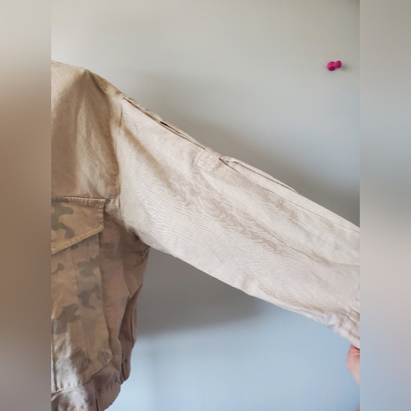 ANTHROPOLOGIE HEI HEI beige camo jacket  size large. NEW WITH TAGS - Picture 5 of 11